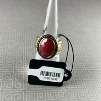 Ruby & Spinel 14kt Gold-Plated Sterling Silver Two-Tone Sterling Silver Ring - Size 6.5