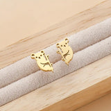 Stainless Koala Bear Post Earrings: Gold-Plated
