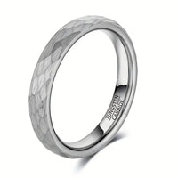 4mm Hammered Finish Tungsten Ring: Size 9