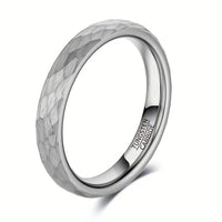 4mm Hammered Finish Tungsten Ring: Size 6