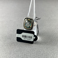Green Amethyst Sterling Silver Ring - Size 5.75