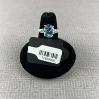 Blue & White Topaz Sterling Silver Ring - Size 5.75