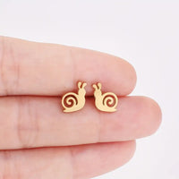 Stainless Snail Post Earrings: Gold-Plated