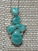 Amazonite & White Topaz Sterling Silver Pendant/Necklace