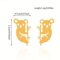 Stainless Koala Bear Post Earrings: Gold-Plated