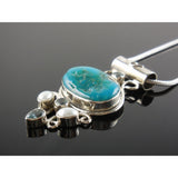 Turquoise & Blue Topaz Sterling Silver Pendant/Necklace