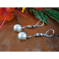 Freshwater Pearl Sterling Silver Dolphin Earrings